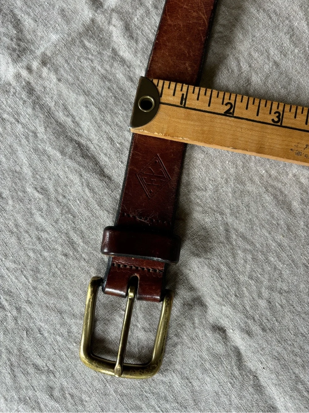 Vintage Eddie Bauer Leather and Brass Belt